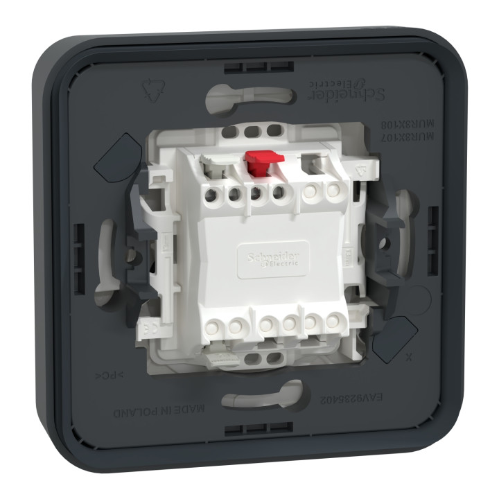 Schneider - Mureva Styl - Va et vient - encastré - IP55 - IK08 - bornes auto - Gris anthr - Réf : MUR35037