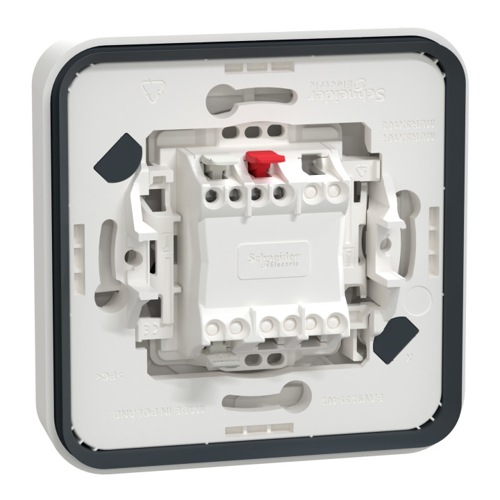 Schneider - Mureva Styl - Va et vient - encastré - IP55 - IK08 - bornes auto - blanc - Réf : MUR39037