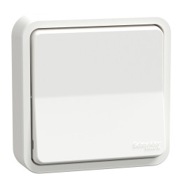 Schneider - Mureva Styl - Va et vient - encastré - IP55 - IK08 - bornes auto - blanc - Réf : MUR39037