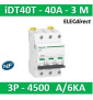 Schneider - Acti9 iDT40T - disjoncteur modulaire - 3P - 40A - courbe C - 4500A/6kA - A9P22340
