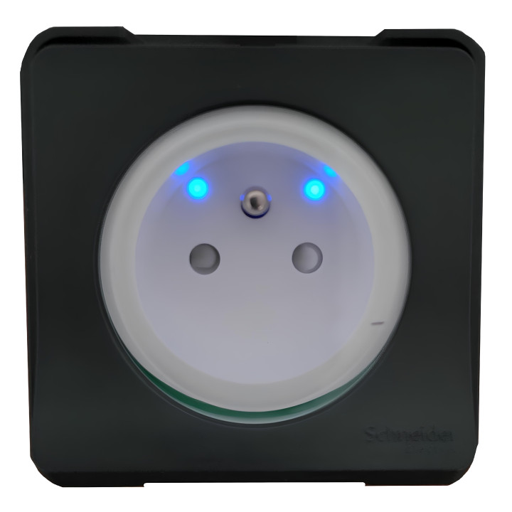 Schneider Mureva Styl - Prise 2P+T avec voyant - Saillie - IP55 IK08 - Connexion auto - Gris - MUR35031+S520291x2