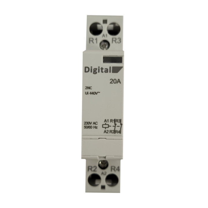 Digital Electric - Contacteur 2x20A 220Vac NC - 04513
