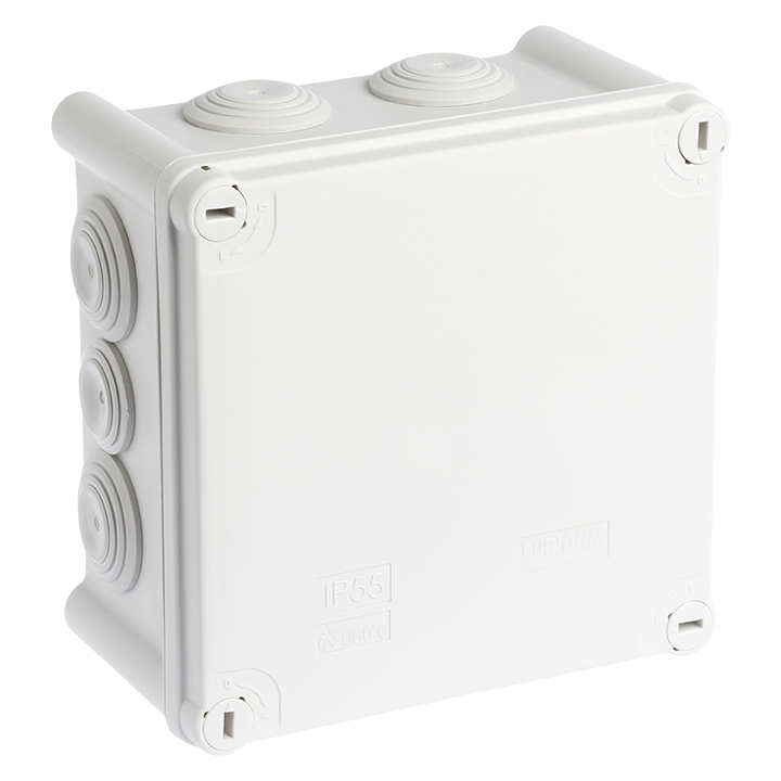 EUR'OHM - Boîte de dérivation étanche -130 x 130 x 75 mm IP55 - Réf : EUR50016