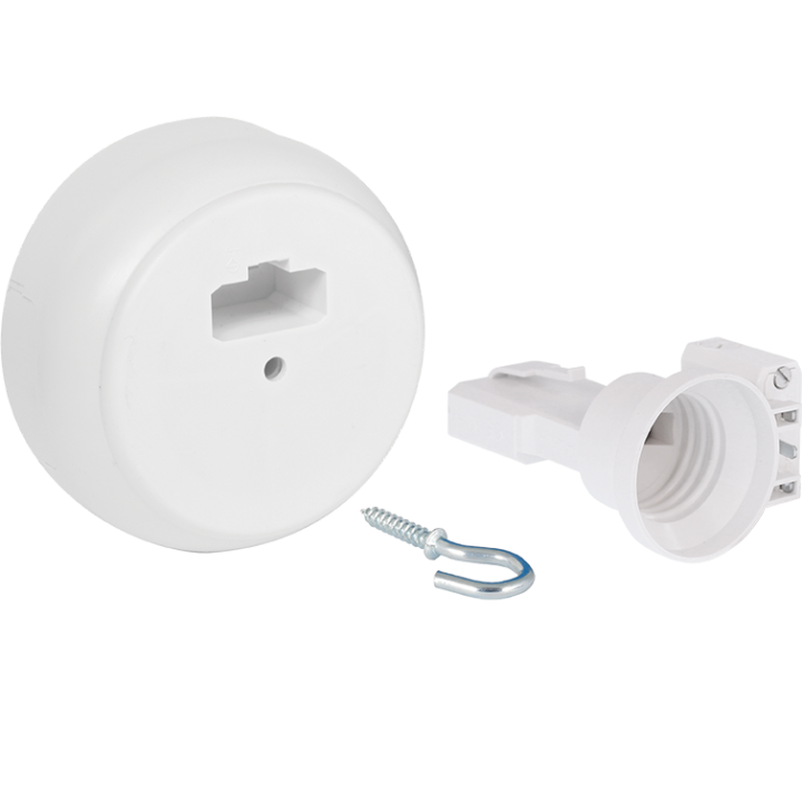 Eur'Ohm - KIT point de centre DCL en saillie - Ø85 mm - avec douille DCL E27 - Réf : 53098