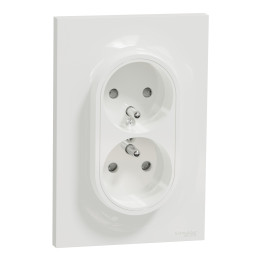 Schneider Odace - Prise de courant 2 x 2P+T 16A - 1 poste  - Blanc - s521089