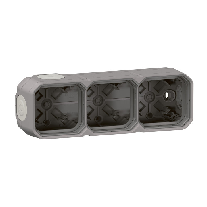 Legrand - Plexo - Triple prise de courant - Saillie - 2P+T - 16A - 230V - horizontal - IP55/IK07 - Réf : 069680L+069564L
