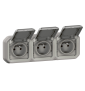 Legrand - Plexo - Triple prise de courant - Encastré - 2P+T - 16A - 230V - horizontal - IP55/IK07 - Réf : 069687L+069564L