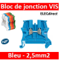Legrand - Bloc jonction Viking 3 - À vis - Bleu - 1 entrée & 1 sortie - Pas 5 mm - Réf : 037100