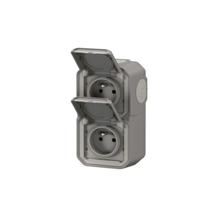 Legrand Plexo - Double Prise - en Saillie - Vertical - étanche IP55 - Réf : 070013