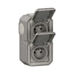 Legrand Plexo - Double Prise - en Saillie - Vertical - étanche IP55 - Réf : 070013