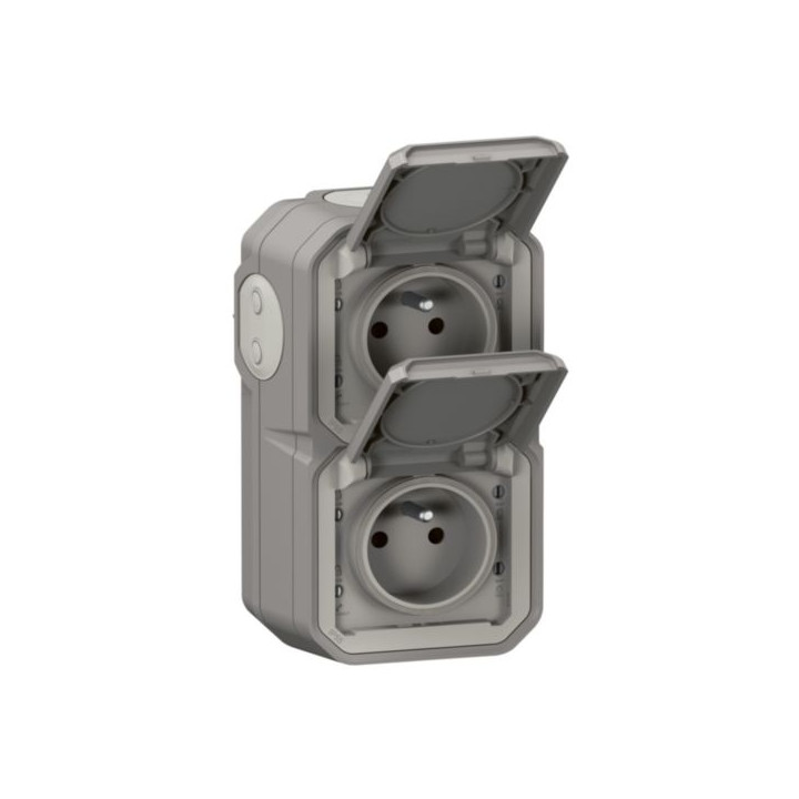 Legrand Plexo - Double Prise - en Saillie - Vertical - étanche IP55 - Réf : 070013