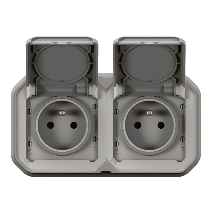 Legrand Plexo - Double Prise - à Encastrer - Horizontal - étanche IP55 - Réf : 069683L+069562L