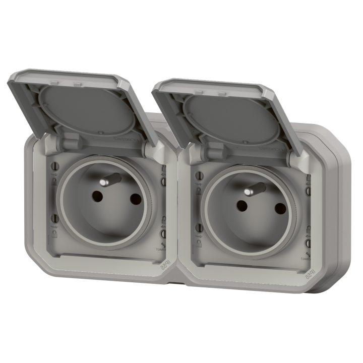 Legrand Plexo - Double Prise - à Encastrer - Horizontal - étanche IP55 - Réf : 069683L+069562L