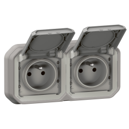 Legrand Plexo - Double Prise - à Encastrer - Horizontal - étanche IP55 - Réf : 069683L+069562L