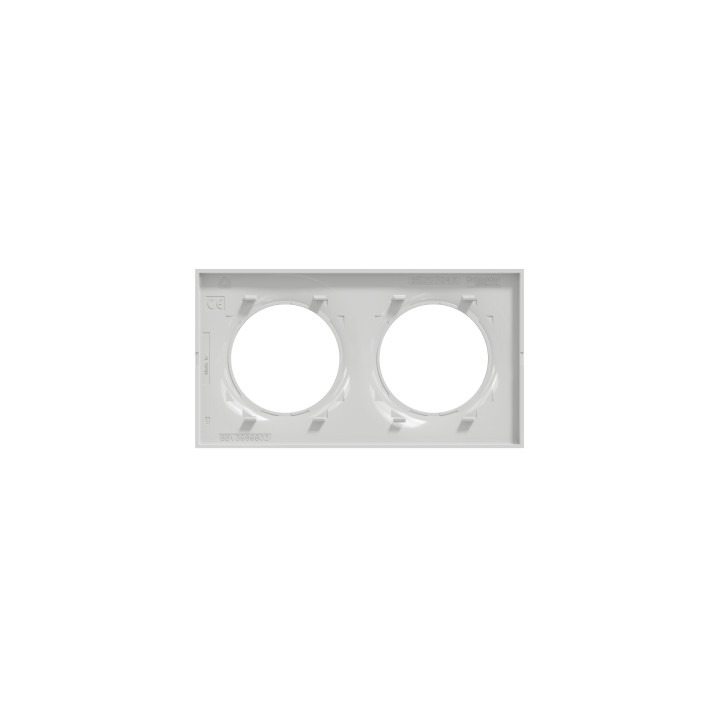 Schneider - Odace - Styl - Plaque 2 postes - entraxe 71mm - Gris - Réf : S520704A1
