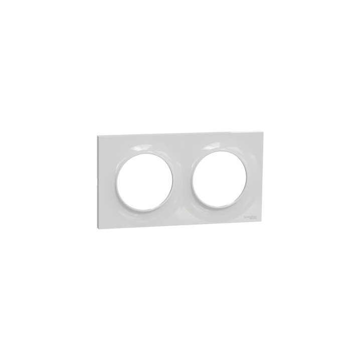 Schneider - Odace - Styl - Plaque 2 postes - entraxe 71mm - Gris - Réf : S520704A1