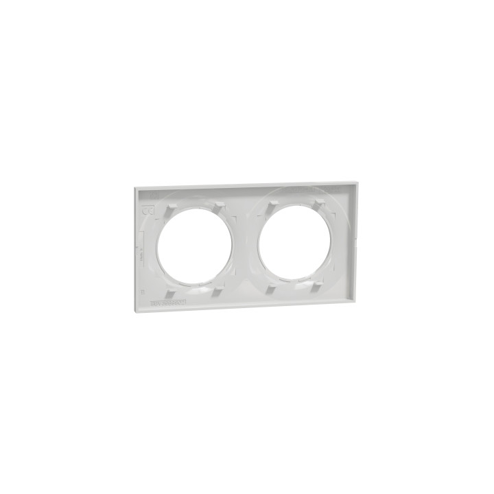 Schneider - Odace - Styl - Plaque 2 postes - entraxe 71mm - Gris - Réf : S520704A1
