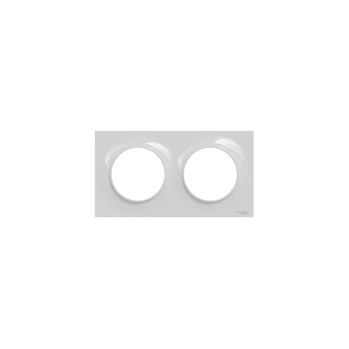 Schneider - Odace - Styl - Plaque 2 postes - entraxe 71mm - Gris - Réf : S520704A1