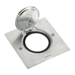 Legrand - Platine de sol carrée - à équiper de mécanisme Mosaic 1 poste - IP44 - Inox brossé - Réf : 089700