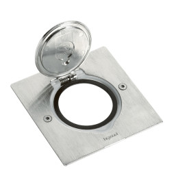 Legrand - Platine de sol carrée - à équiper de mécanisme Mosaic 1 poste - IP44 - Inox brossé - Réf : 089700