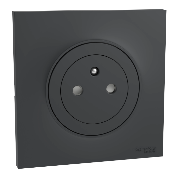Schneider Odace - Prise de Courant Affleurante - Anthracite - Complète - Réf : S540052 + S540702
