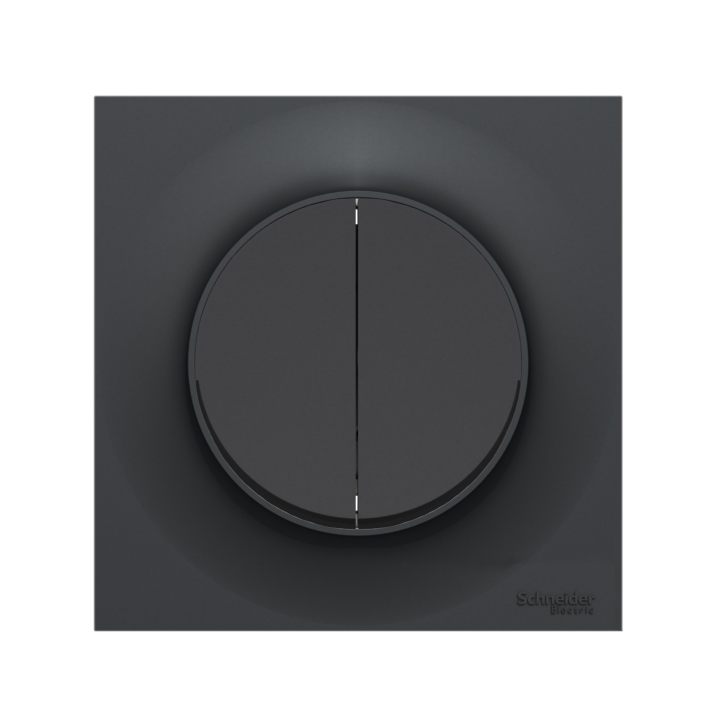 Schneider Odace - Double Interrupteur/va-et-vient - Anthracite - Complète - Réf : S540214 + S540702