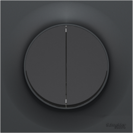 Schneider Odace - Double Interrupteur/va-et-vient - Anthracite - Complète - Réf : S540214 + S540702