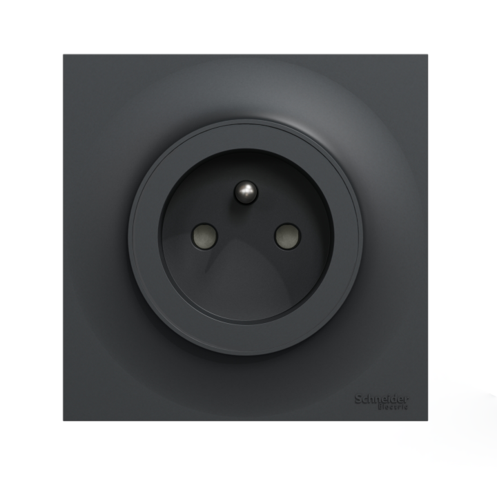 Schneider Odace - Prise de Courant - Anthracite - Complète - Réf : S540059 + S540702