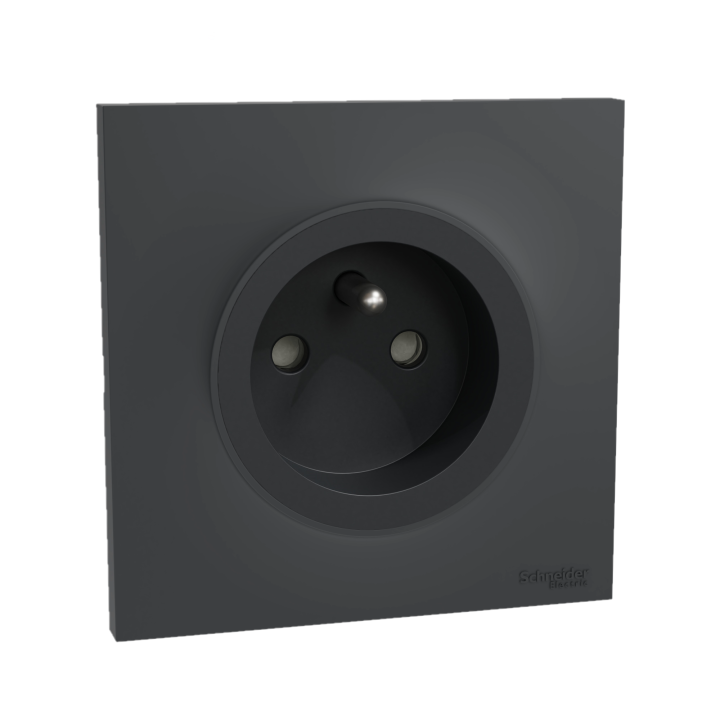 Schneider Odace - Prise de Courant - Anthracite - Complète - Réf : S540059 + S540702