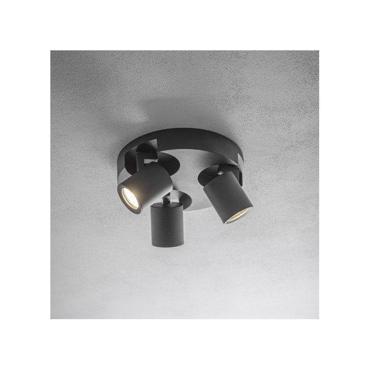 GTV Lighting - Luminaire plafond BLINK 2 - 3xGU10 - Noir - Réf : OS-BLND50W3-00