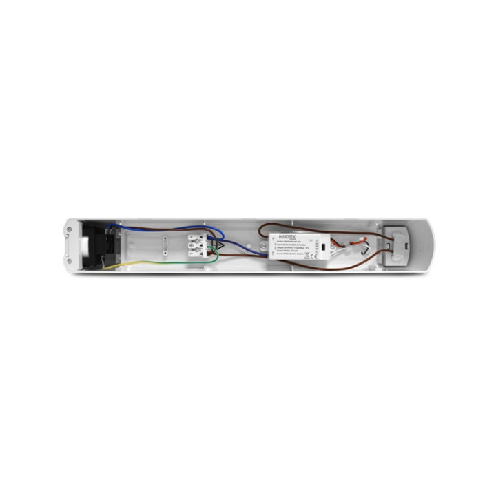 Miidex - Réglette LED Salle de Bain + Interrupteur ON/OFF + PC 2P+T 16A - CCT - 8W - Réf : 100171