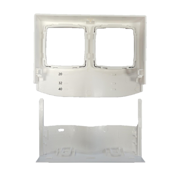 Legrand Oteo - Cadre appareillage saillie 2 postes - pose le long des moulures DLPlus ép. 12,5 - blanc - 031414L