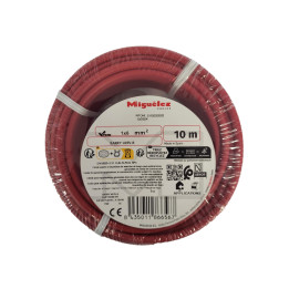 FIL HO7VR 6 mm2 rigide - Rouge - COURONNE DE 10M
