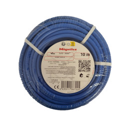 Fil HO7VR 10 mm2 rigide - Bleu - COURONNE DE 10M