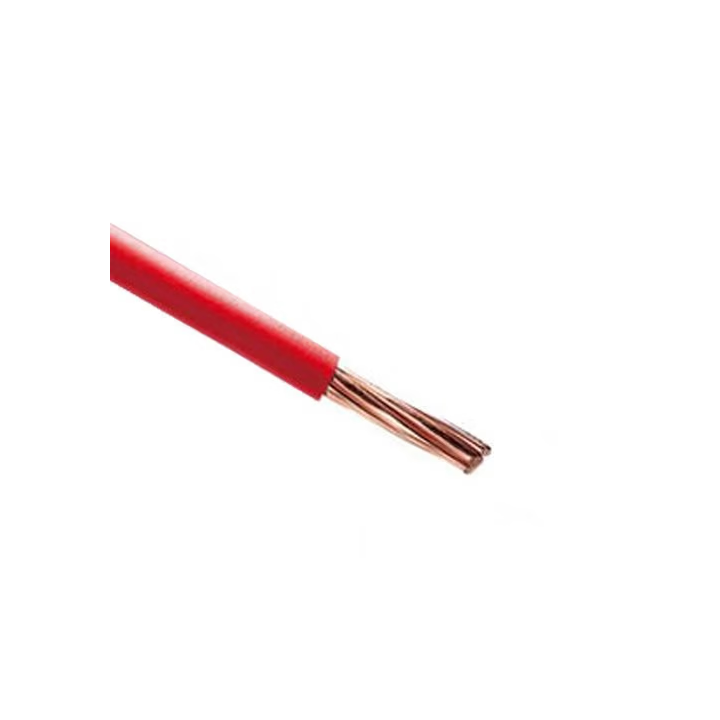 FIL HO7VR 6 mm2 rigide - Rouge - vendu au m.