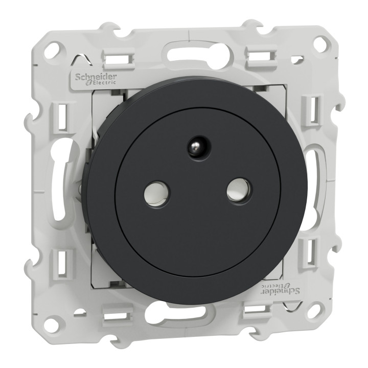 Schneider Odace - Prise de Courant Affleurante - Anthracite - Complète - Réf : S540052 + S540702