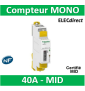 Schneider - iEM Compteur d'énergie mono iEM2000 40A, MID- Acti 9 - A9MEM2000