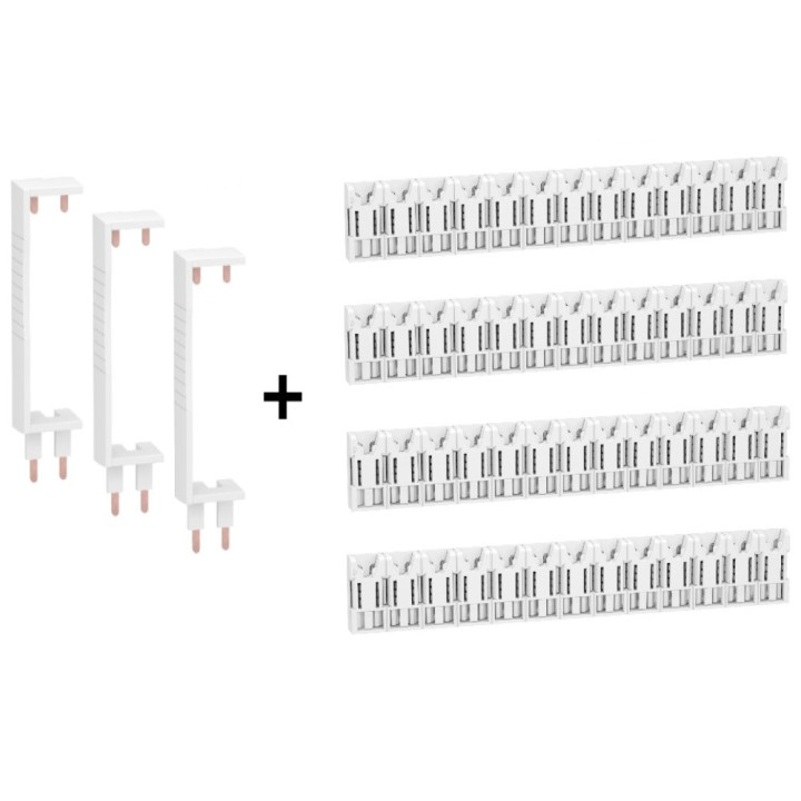 Schneider - LOT - Peignes Vert. + Hor. XE 13M pour tableaux 4 rangées - R9EXHS13x4+R9EXVx3