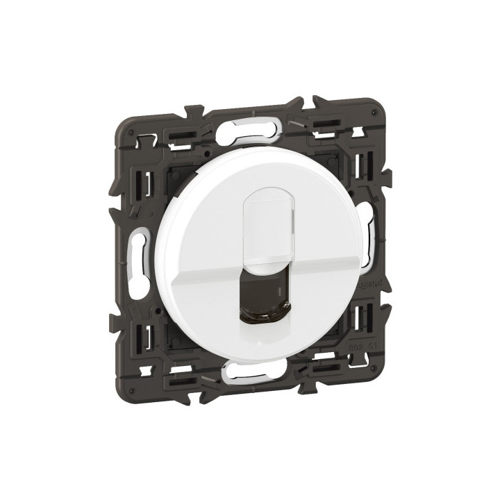 Legrand - Céliane 2024 - Prise RJ45 simple Cat.6 FTP complète blanche - SANS PLAQUE - 1 poste - Réf : CC0345
