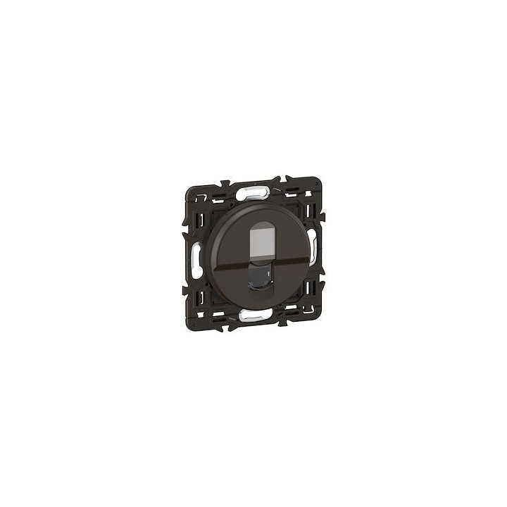 Legrand - Céliane 2024 - Prise RJ45 simple Cat.6 FTP complète noire - SANS PLAQUE - 1 poste - Réf : CZ0345