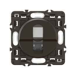Legrand - Céliane 2024 - Prise RJ45 simple Cat.6 FTP complète noire - SANS PLAQUE - 1 poste - Réf : CZ0345