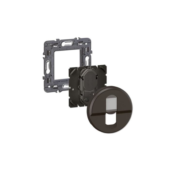 Legrand - Céliane 2024 - Prise RJ45 simple Cat.6 FTP complète noire - SANS PLAQUE - 1 poste - Réf : CZ0345