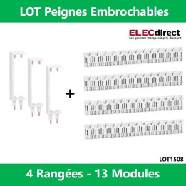 Schneider - LOT - Peignes Vert. + Hor. XE 13M pour tableaux 4 rangées - R9EXHS13x4+R9EXVx3