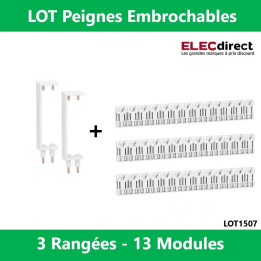 Schneider - LOT  - Peignes Vert. + Hor. XE 13M pour tableaux 3 rangées - R9EXHS13x3+R9EXVx2