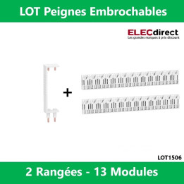 Schneider - LOT - Peignes Vert. + Hor. XE 13M pour tableaux 2 rangées - R9EXHS13x2+R9EXV