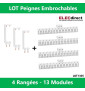 Schneider - LOT - Peignes Vert. + Hor. XE 13M pour tableaux 4 rangées - R9EXHC13x4+R9EXVx3