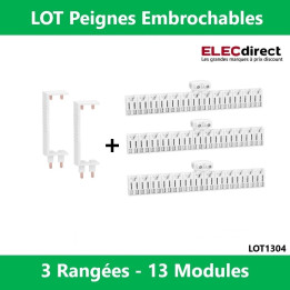 Schneider - LOT - Peignes Vert. + Hor. XE 13M pour tableaux 3 rangées - R9EXHC13x3+R9EXVx2