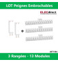 Schneider - LOT - Peignes Vert. + Hor. XE 13M pour tableaux 3 rangées - R9EXHC13x3+R9EXVx2