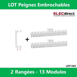 Schneider - LOT - Peignes Vert. + Hor. XE 13M pour tableaux 2 rangées - R9EXHC13x2+R9EXV