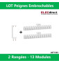Schneider - LOT - Peignes Vert. + Hor. XE 13M pour tableaux 2 rangées - R9EXHC13x2+R9EXV